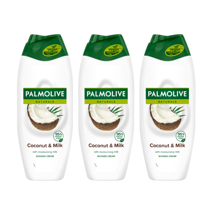 Palmolive Naturals Coconut & Milk Shower Cream 500 ml - Pack of 3