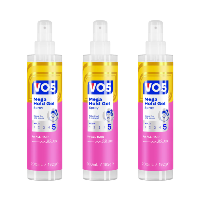 VO5 Mega Hold Hair Styling Gel Spray 200 ML - Pack of 3