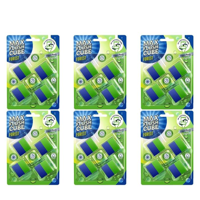 Max Flush Cube Forest Toilet Cleaner 4 x 50g - Pack of 6