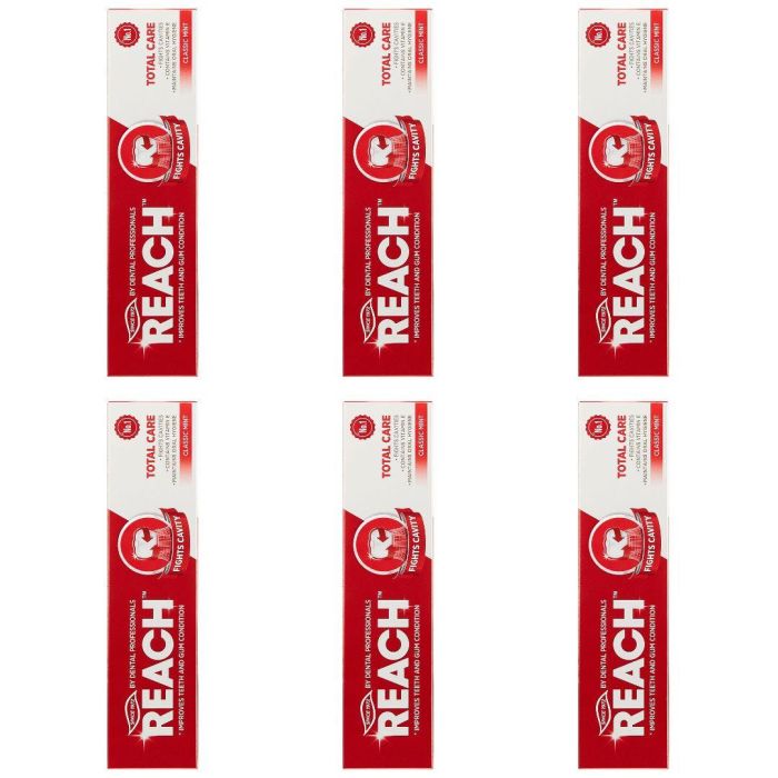 Reach Total Care Toothpaste Classic Mint Fights Cavities & Plaque 150g x 6