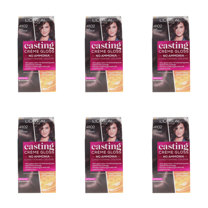 L’Oréal Paris Casting Creme Gloss 4102 Cool Chestnut Hair Dye 234g - Pack of 6