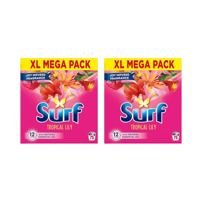 Surf Tropical Lily Washing Powder 75 Washes - Pack of 2