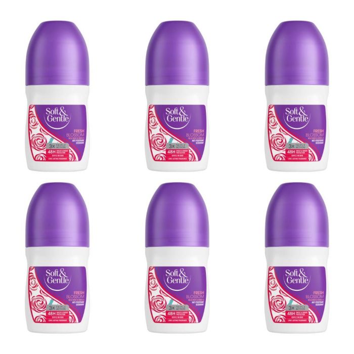 Soft & Gentle Fresh Blossom Anti-Perspirant Roll On Deodorant 50 ML - Pack of 6