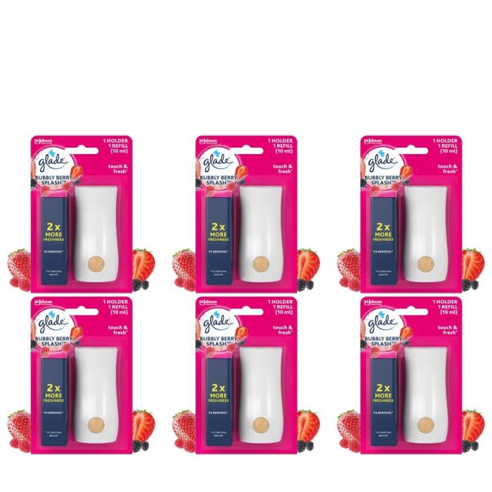 Glade Bubbly Berry Splash Air Freshener Refill 10ml - Pack of 6