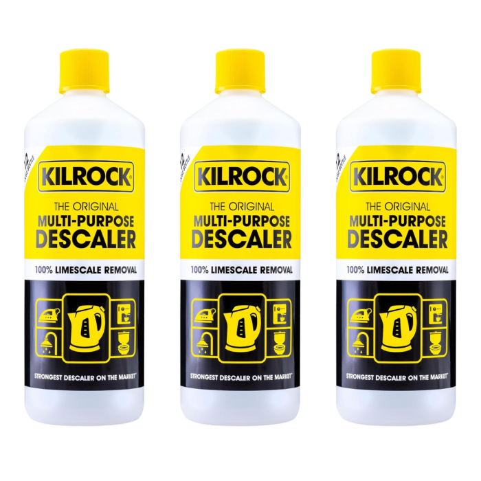 Kilrock Mega-K Multi-Purpose Descaler for Kettles, Showers & Coffee Machines 1L - Pack of 3