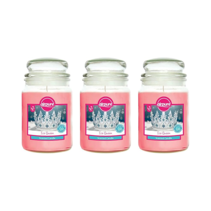 Airpure Ice Queen Scented Candle Jar 18oz - Pack of 3