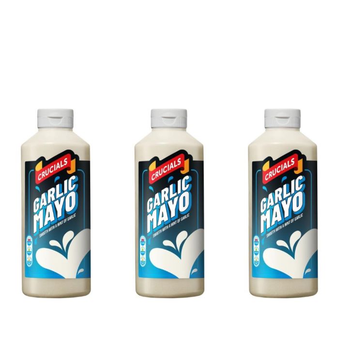 Crucials Sauce Squeezy Garlic Mayo 500ml - Pack of 3