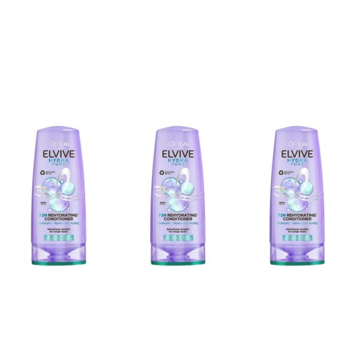 Loreal Paris Elvive Hydra Pure Conditioner 500ml - Pack of 3