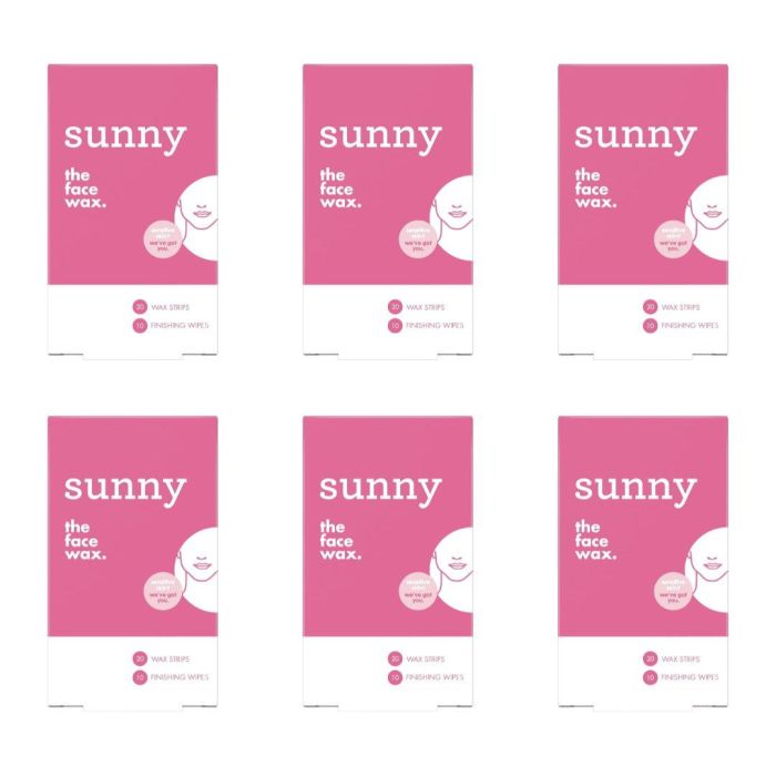 Sunny The Face Wax Strips (20 Strips & 10 Finishing Wipes) - Pack of 6
