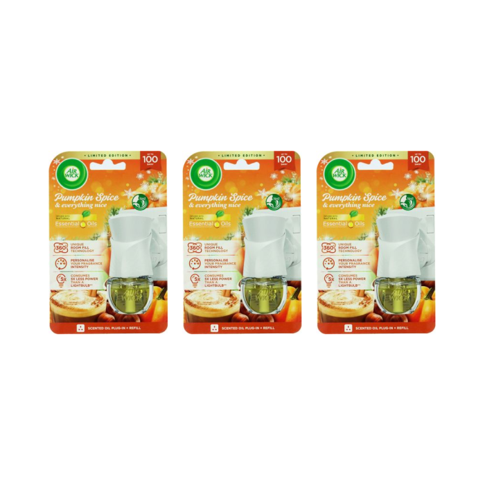 Air Wick Plug in Diffuser Kit Pumpkin Spice - 19 ML - Pack of 3