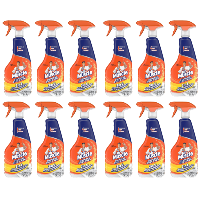 Mr Muscle 3-in-1 Stainless Steel & Hob Spray Deep Cleaning 530ml - Pack of 12