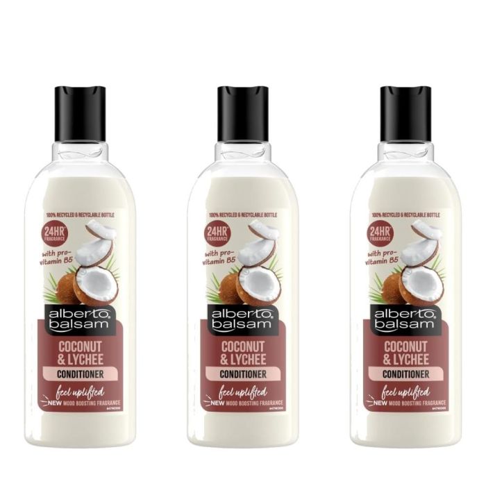 Alberto Balsam Coconut & Lychee with Pro-Vitamin B5 Conditioner 300ml - Pack of 3