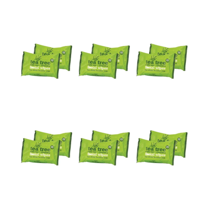 XBC Tea Tree Cleansing Facial Wipes Twin Pack - Pack of 6