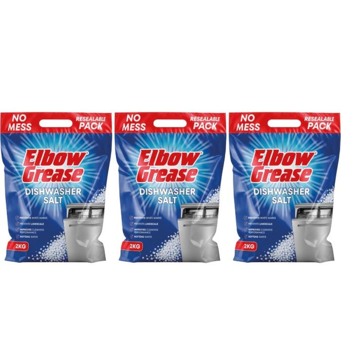Elbow Grease Dishwasher Salt 2kg - Pack of 3