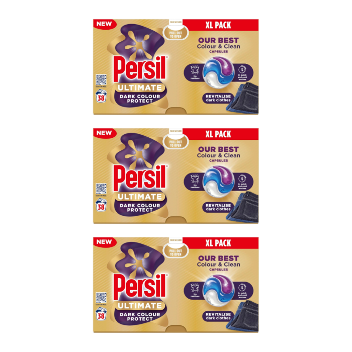 Persil Ultimate Dark Colour Protect Washing Capsules 38 Washes - Pack of 3