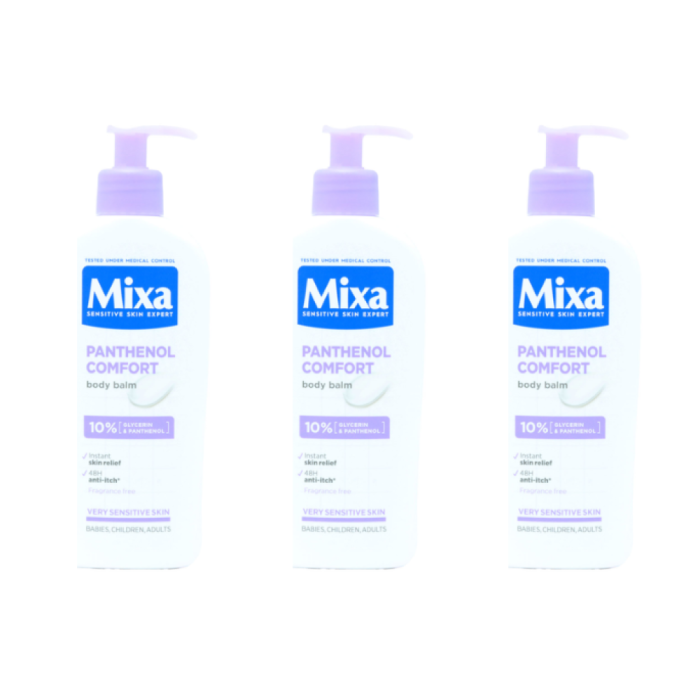 Mixa Panthenol Comfort Body Lotion for Very Sensitive Skin 250ML - Pack of 3