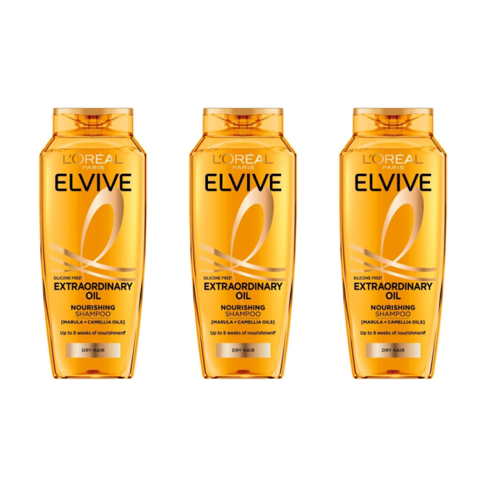 L’Oréal Elvive Extraordinary Oil Nourishing Shampoo 400ml - Pack of 3