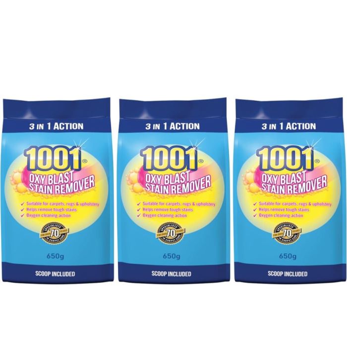 1001 Oxy Blast Stain Remover Powder 650g - Pack of 3