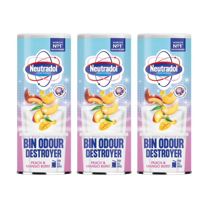 Neutradol Bin Odour Destroyer Powder Peach & Mango Burst 350g - Pack of 3