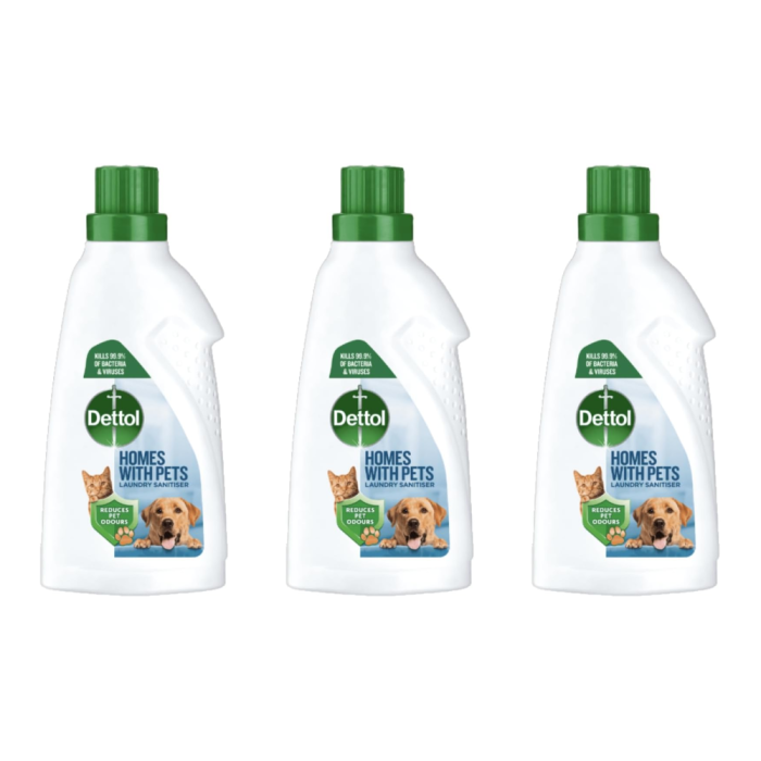 Dettol Homes with Pets Laundry Sanitiser Liquid 750ML - Pack of 3
