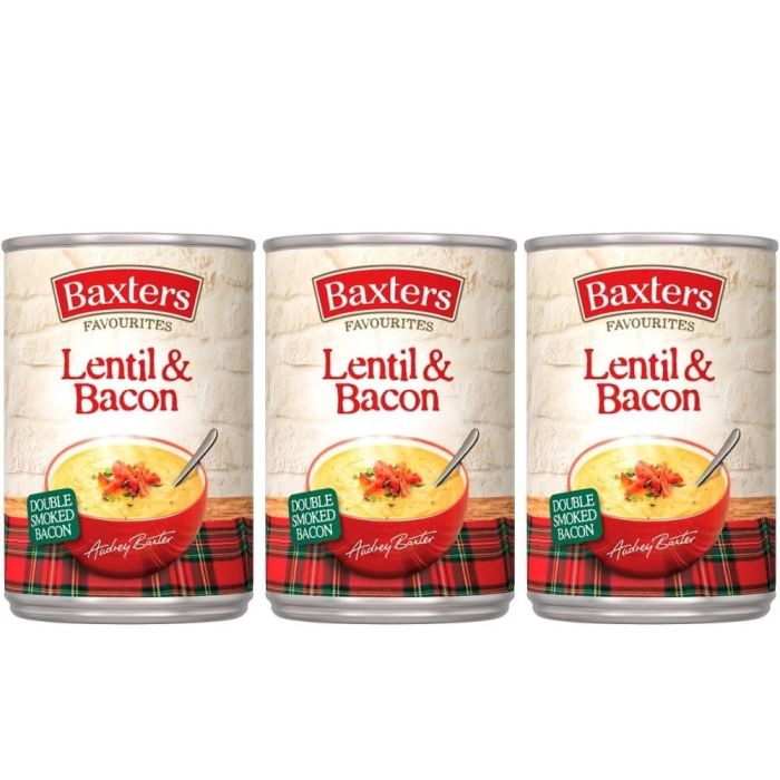 Baxters Favourites Lentil & Bacon Soup 400g - Pack of 3