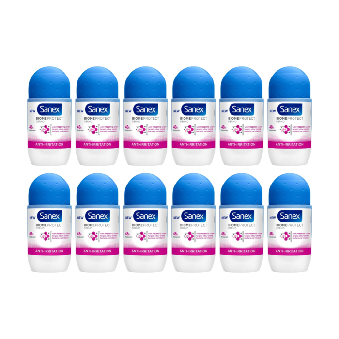 Sanex Biome Protect Dermo Anti‑Irritation Roll‑On 50ml - Pack of 12