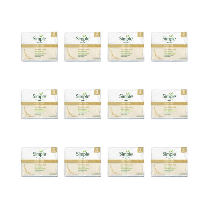 Simple kind to Skin Oatmeal Soap Bar 2 x 100G - Pack of 12