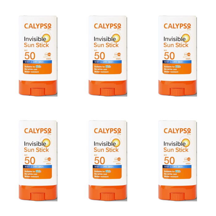 Calypso Invisible Spf 50 Sun Protection Stick 15g - Pack of 6