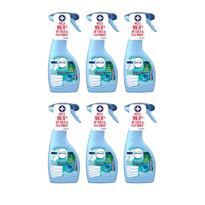 Febreze Antibacterial Fabric Spray Fresh Linen Scent – 500ml - Pack of 6
