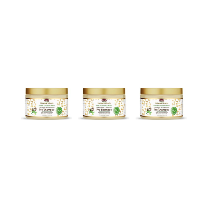 African Pride Aloe & Coconut Water Detangle & Condition Pre-Shampoo 12 oz - Pack of 3