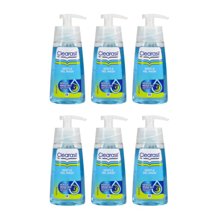 Clearasil Gentle Gel Facial Cleanser 150ml - Pack of 6