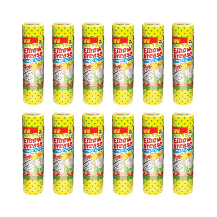 Elbow Grease Power Cloths with Scrub Dots Yellow 7 pk - Pack of 12