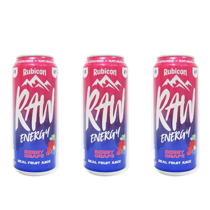 Rubicon Raw Berry & Grape Energy Drink 500ml - Pack of 3