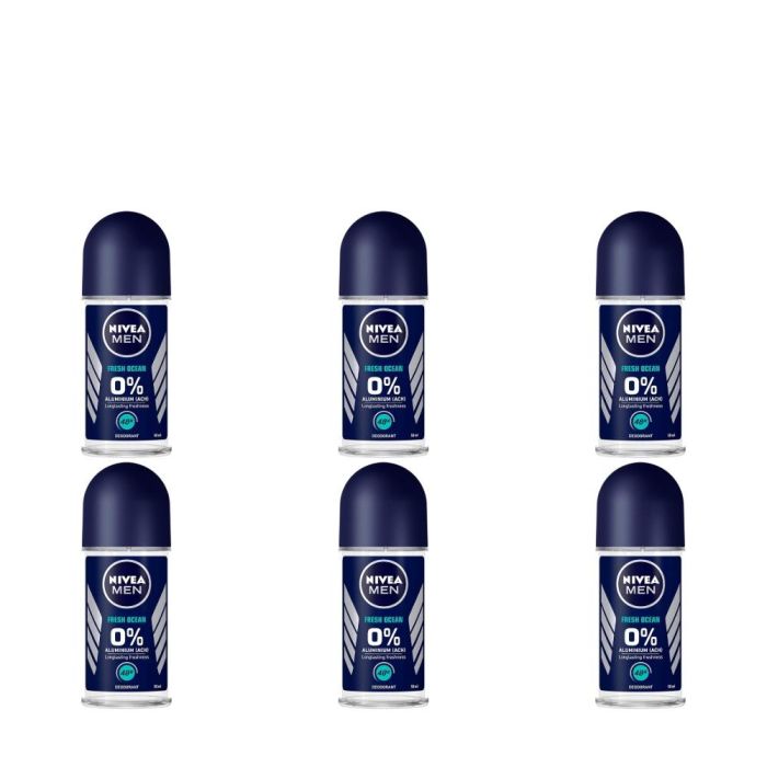 Nivea Men Fresh Ocean Deodorant Roll-On 50ml- Pack of 6