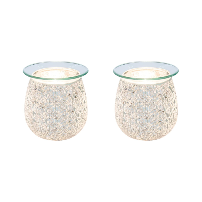 Airpure Mosaic Silver Electric Wax Melter with Backlight - Pack of 2