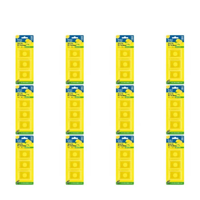 Perfect Scents Lemon Zest Stick-On Bin Freshener 3 x 5g - Pack of 12