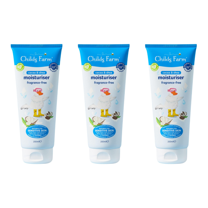Childs Farm Cocoa & Shea Fragrance Free Moisturiser 200 ml - Pack of 3