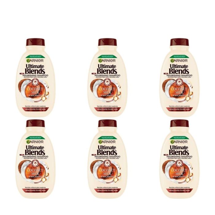 Garnier Ultimate Blends Coconut Milk & Macadamia Shampoo 400ml - Pack of 6