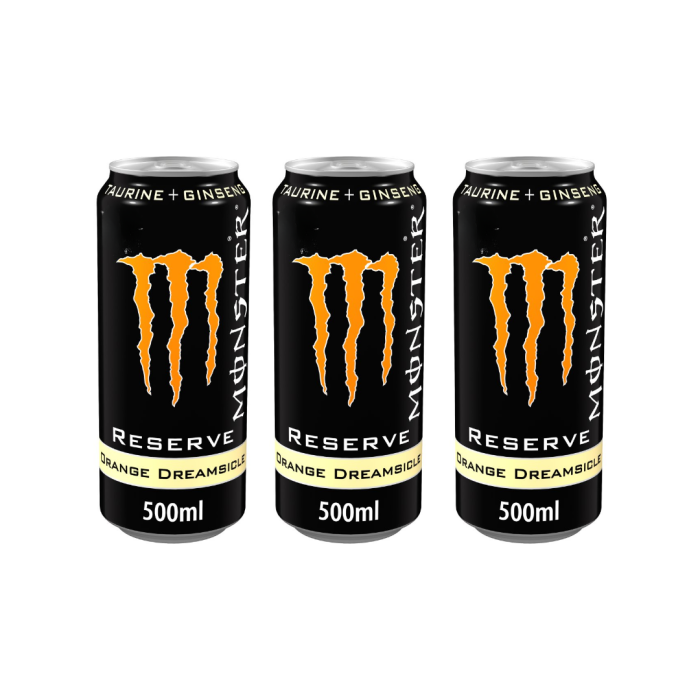 Monster Energy Drink Reserve Orange Dreamsicle Gluten-Free 500ml - Pack of 3