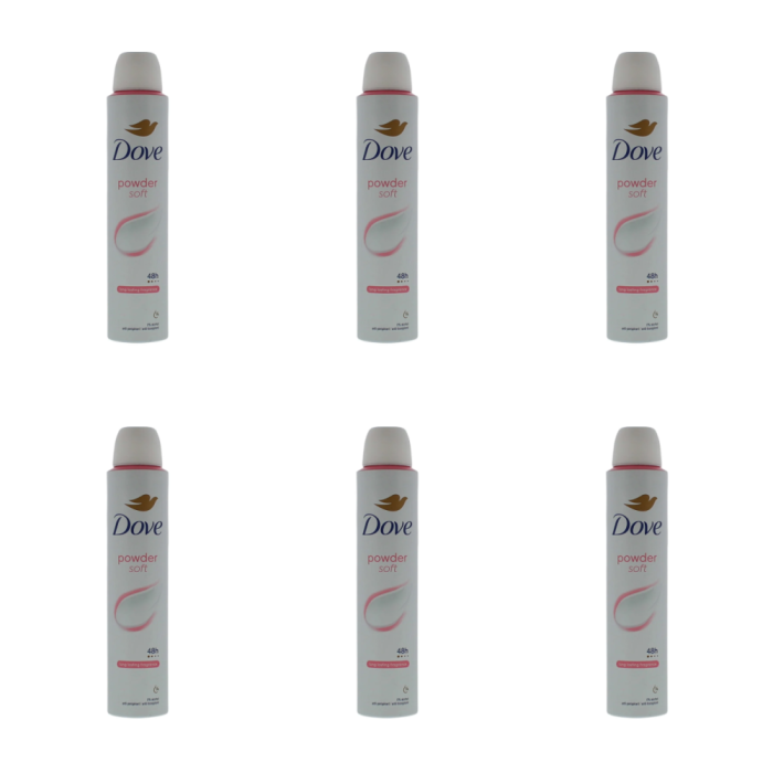 Dove Powder Soft Anti-Perspirant Deodorant Spray 200ml - Pack of 6