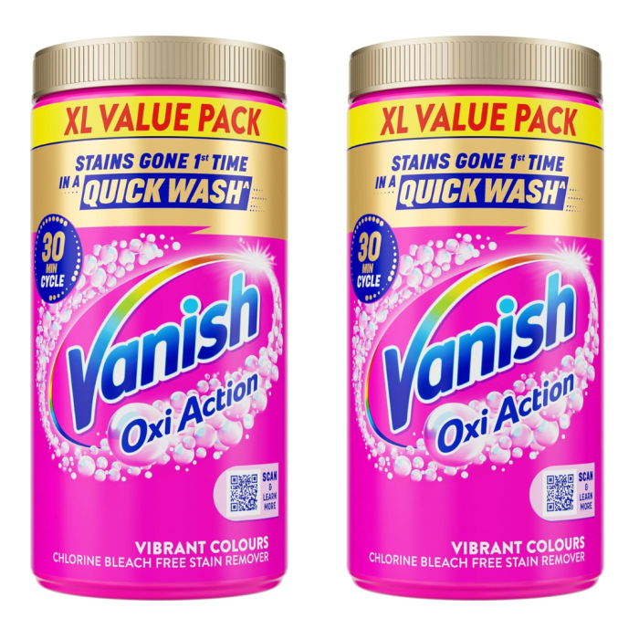 Vanish Oxi Action Gold Colour Stain Remover Powder Pink 1.9kg - Pack of 2