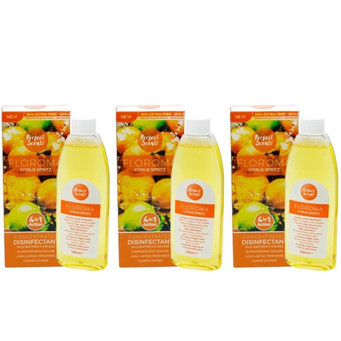 Perfect Scents Floroma Citrus Spritz Concentrated Disinfectant 180ml - Pack of 3