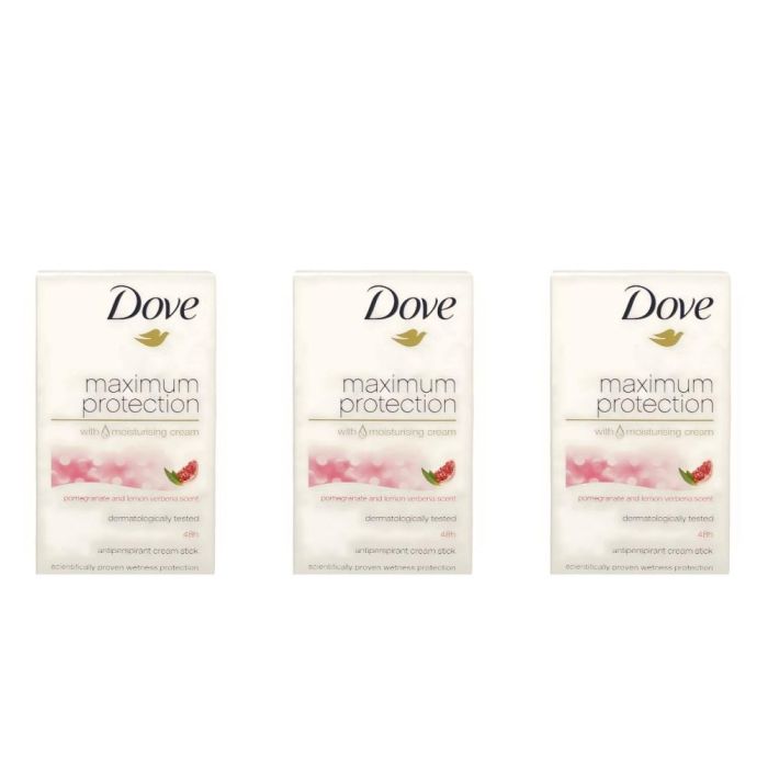 Dove Maximum Protection Anti-Perspirant Cream Stick 45ml - Pack of 3