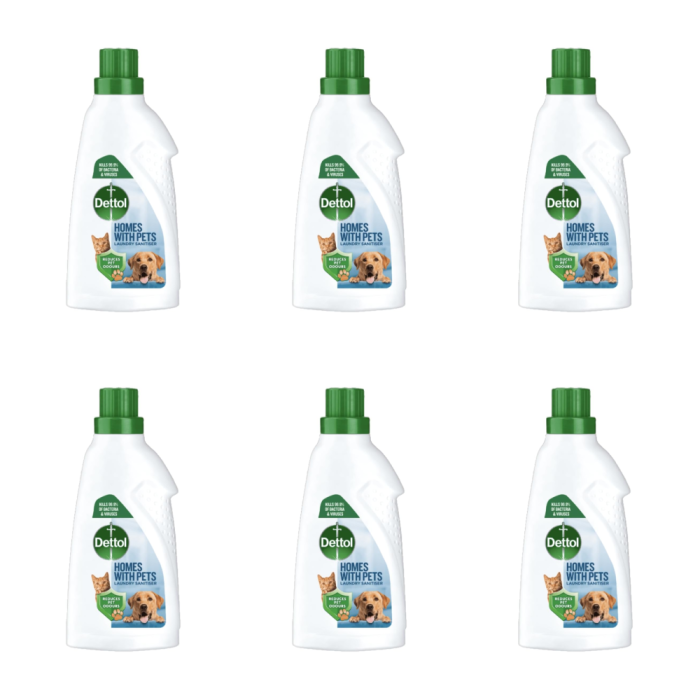 Dettol Homes with Pets Laundry Sanitiser Liquid 750ML - Pack of 6
