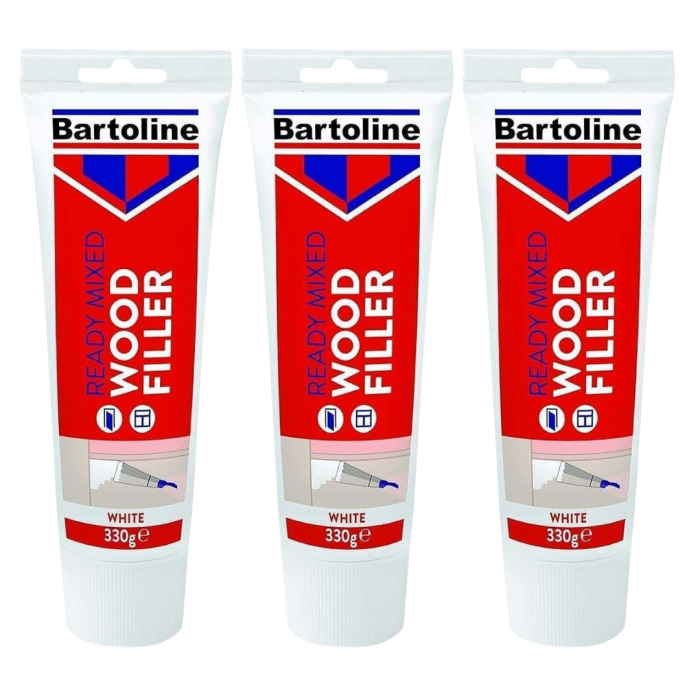 Bartoline Ready Mixed Wood Filler White Tube 330g - Pack of 3