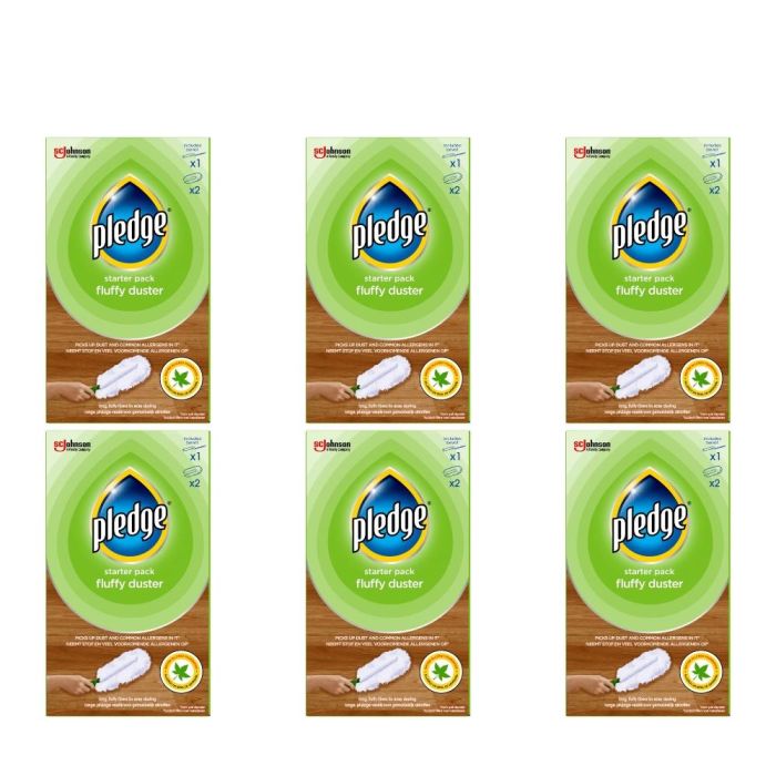 Pledge Fluffy Duster Starter Pack 2 Refills - Pack of 6