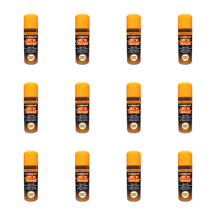 Paint Factory Neon Orange Spray Paint 200ml - Pack of 12