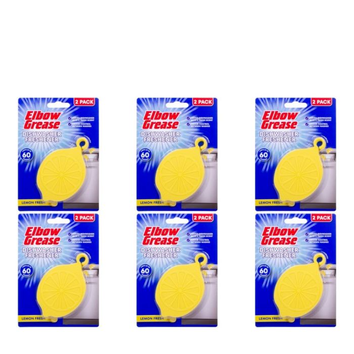 Elbow Grease Lemon Fresh Dishwasher Freshener Up to 60 Washes - Pack of 6