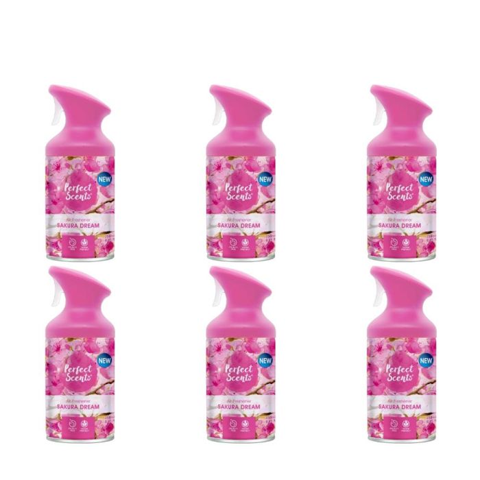 Perfect Scents Sakura Dream Trigger Spray Air Freshener, 250ml - Pack of 6