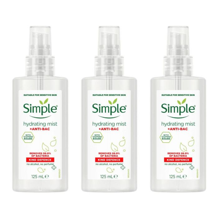 Simple Kind Defence Anti-bac Hydrating Mist Protection 125 ML - Pack of 3